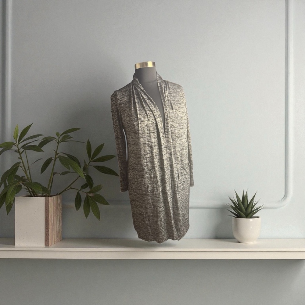 WWorthington Midi Elegant Gray Women's Duster Trendy jacket  Cadigan pockets XL